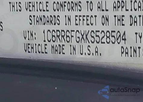 2019 Ram 1500 Classic Tradesman 4X2 6'4 Box from USA, damaged, VIN 1C6RR6FGXKS528504